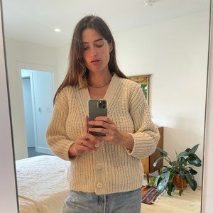 babaa no 19 cardigan natural / white (very lightly worn)